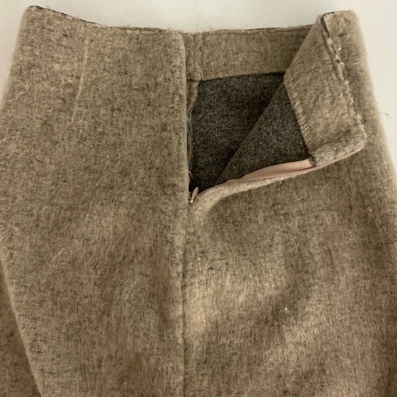 Zara Knit Mohair Blend Pencil Skirt High Waisted Camel Size Small Neutral NWT - Picture 4 of 10
